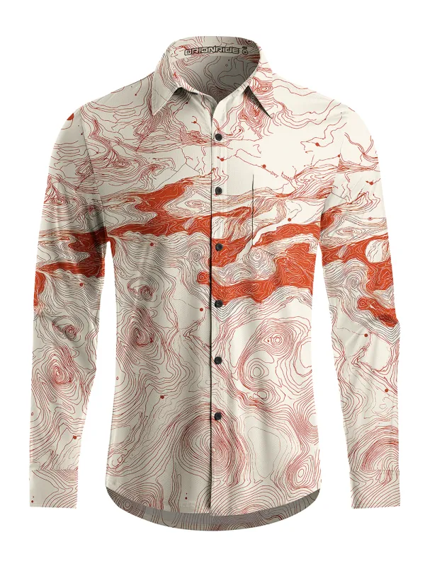 Orionride Enthusiasm Contour Lines Men's Stretchy Breathable Long Sleeve Gravel Shirt made by Orionride