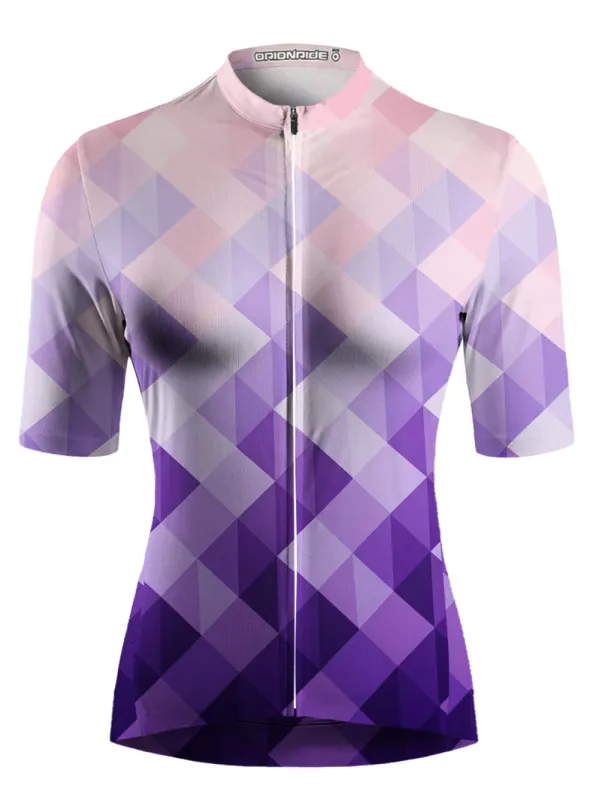 Orionride Diamond Pattern Short Sleeves Women's Jersey made by Orionride