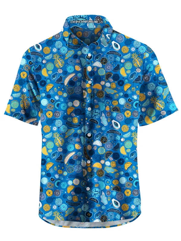 Orionride Fruit Slices Zipper Pockets Ultra Lightweight Short Sleeves Gravel Shirt made by Orionride