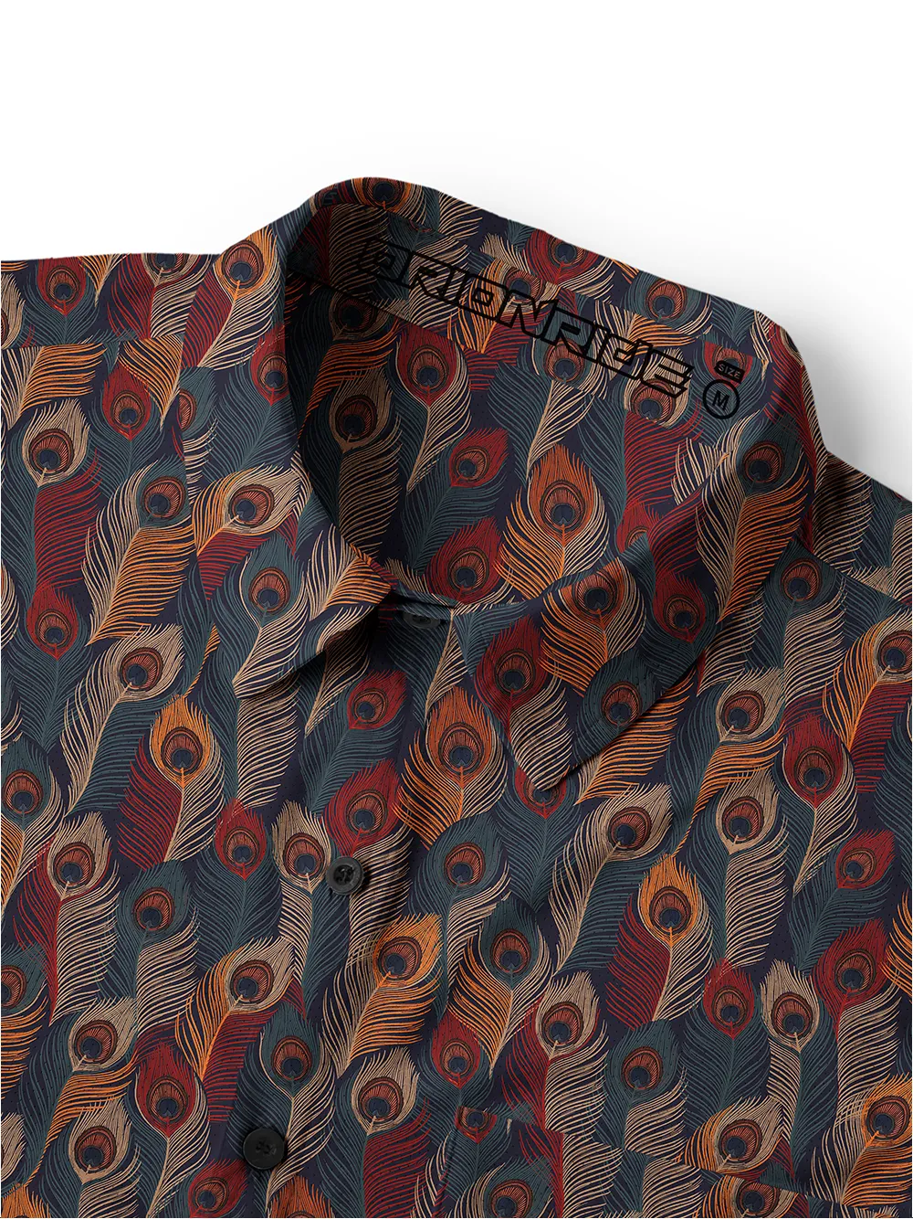 Orionride Colorful Feathers Men's Stretchy Breathable Long Sleeve Gravel Shirt sold by Orionride product image thumbnail 4