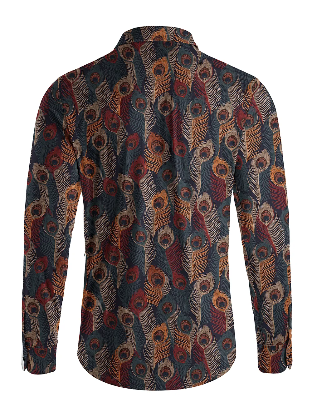 Orionride Colorful Feathers Men's Stretchy Breathable Long Sleeve Gravel Shirt sold by Orionride product image thumbnail 3