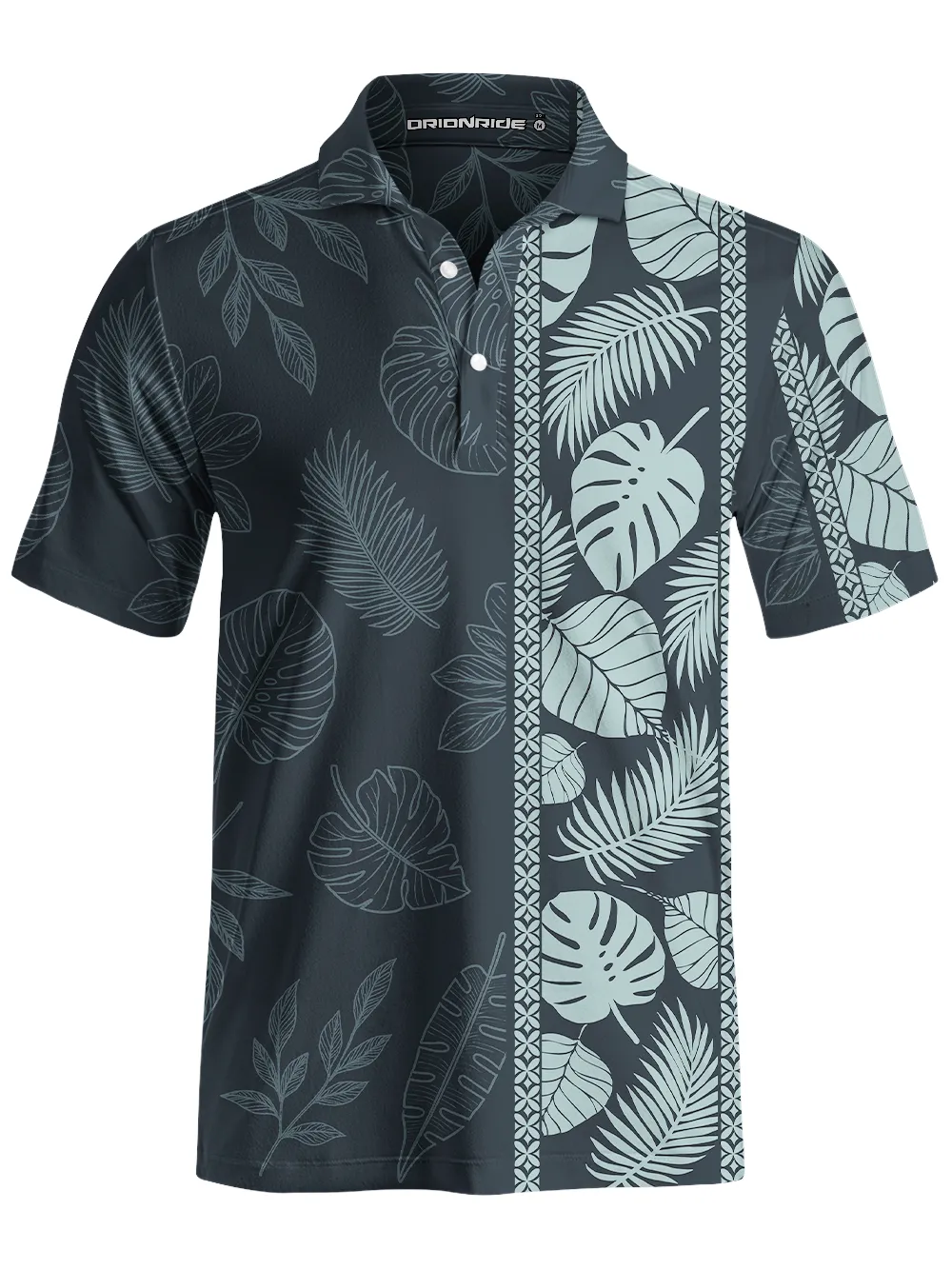 Orionride Striped Monstera Deliciosa Men's Polo Shirt sold by Orionride