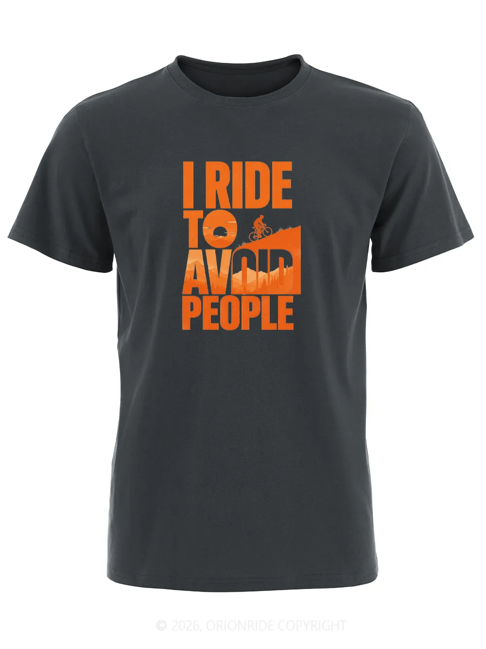 Orionride I Ride To Avoid People Short Sleeves Bike T-Shirt sold by Orionride product image thumbnail 3