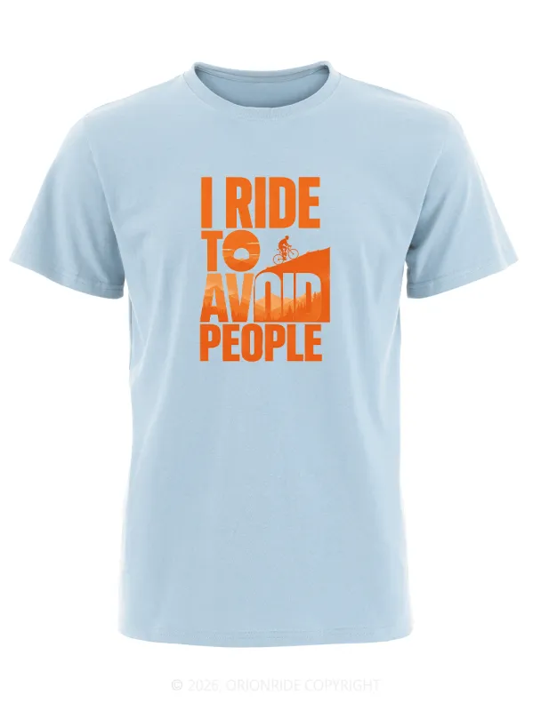 Orionride I Ride To Avoid People Short Sleeves Bike T-Shirt made by Orionride