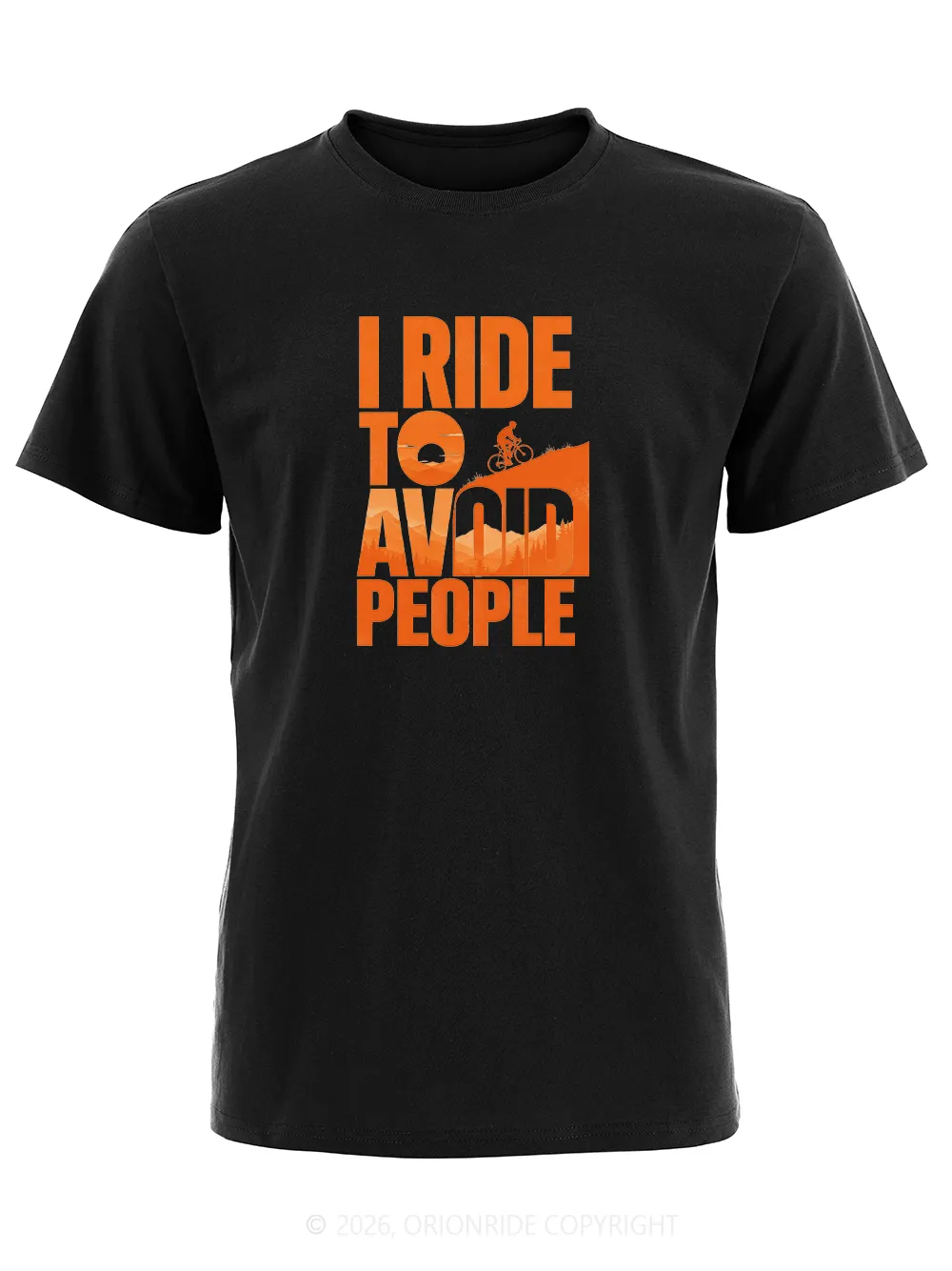 Orionride I Ride To Avoid People Short Sleeves Bike T-Shirt sold by Orionride product image thumbnail 4
