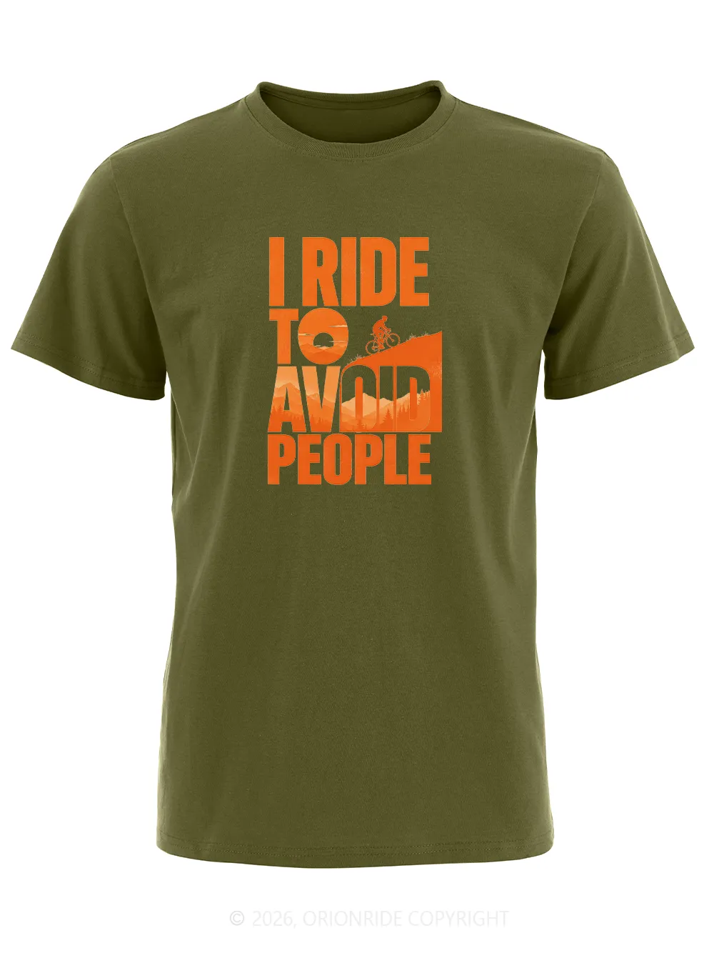 Orionride I Ride To Avoid People Short Sleeves Bike T-Shirt sold by Orionride product image thumbnail 5