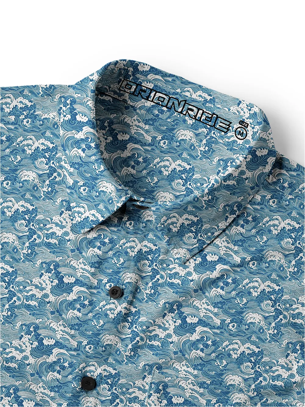 Orionride Sea Waves Men's Stretchy Breathable Long Sleeve Gravel Shirt sold by Orionride product image thumbnail 4