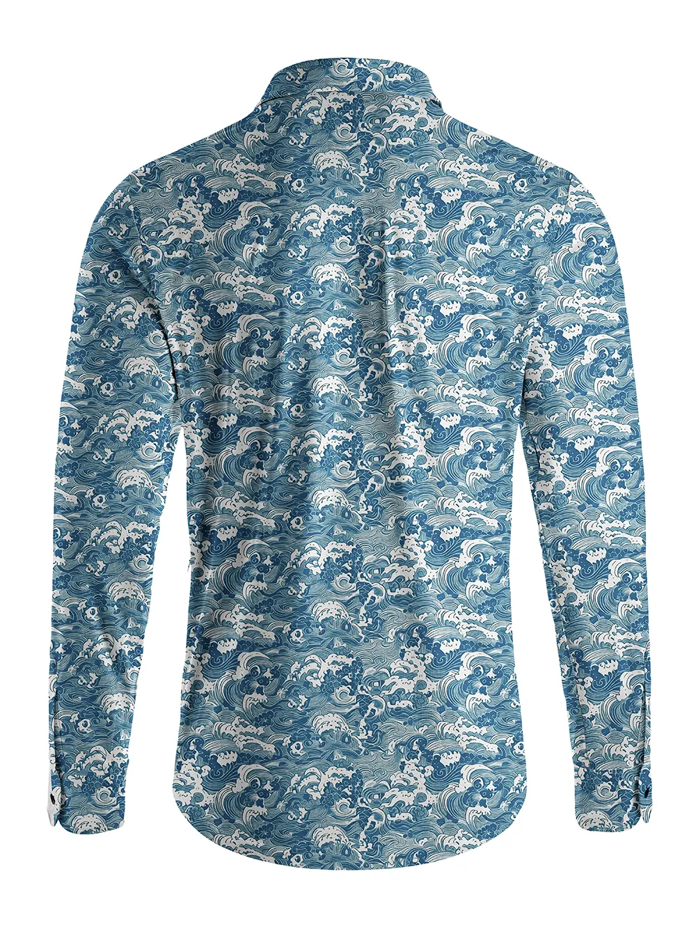 Orionride Sea Waves Men's Stretchy Breathable Long Sleeve Gravel Shirt sold by Orionride product image thumbnail 3