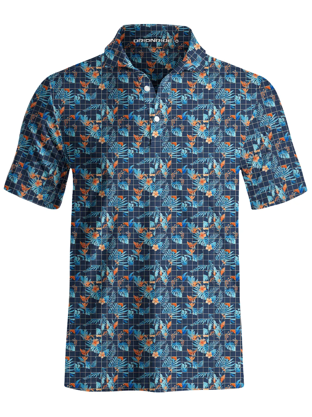 Orionride Checkered Flowers Men's Polo Shirt sold by Orionride