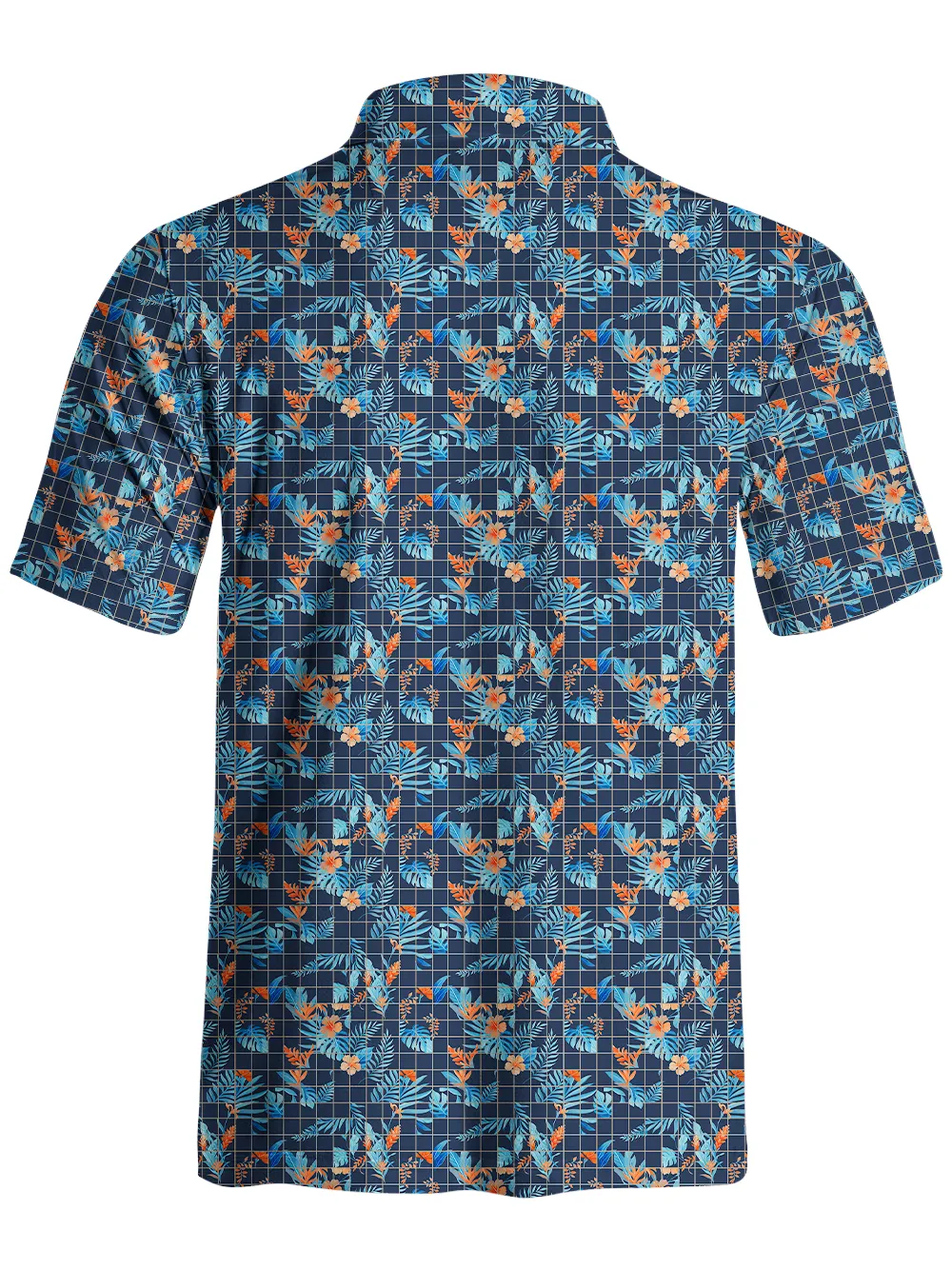 Orionride Checkered Flowers Men's Polo Shirt sold by Orionride product image thumbnail 2