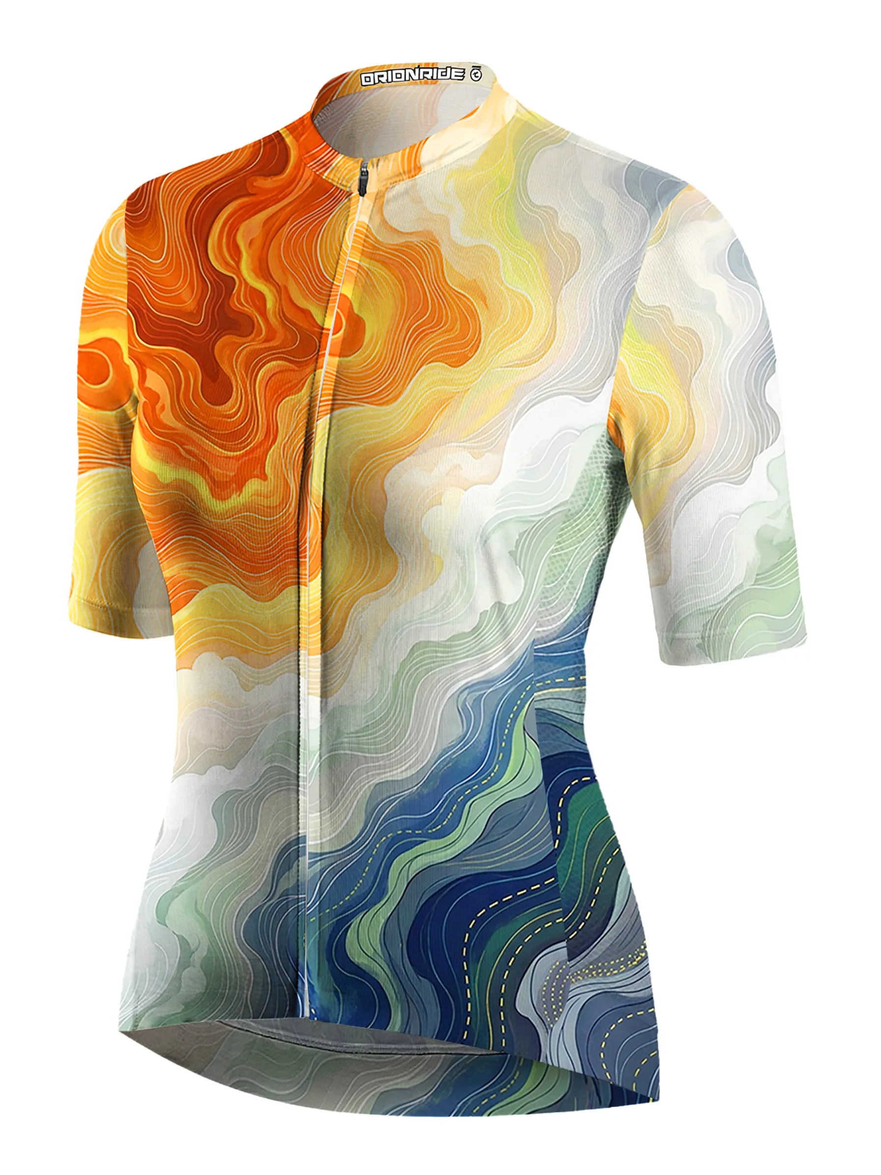 Orionride Undulating Contour Lines Short Sleeves Women's Jersey sold by Orionride product image thumbnail 2