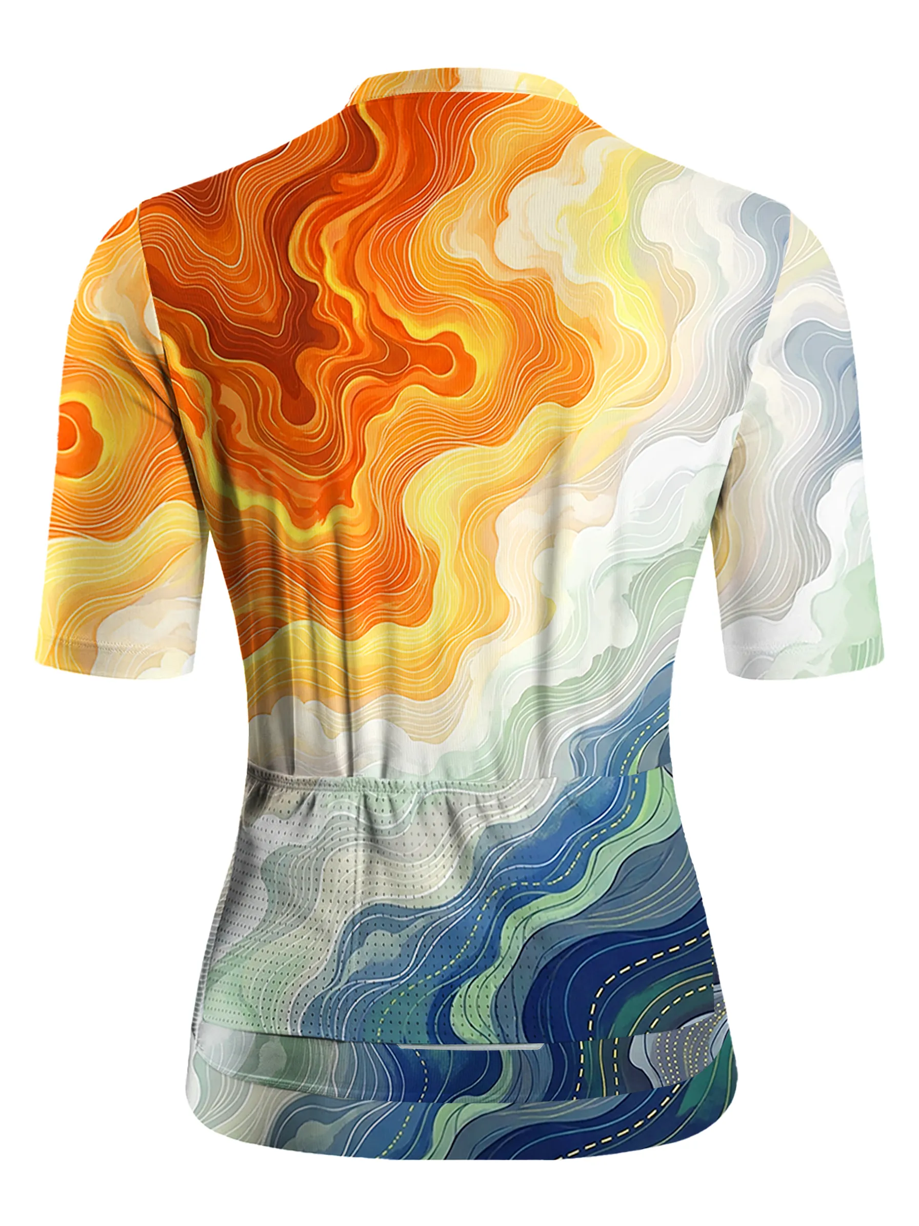 Orionride Undulating Contour Lines Short Sleeves Women's Jersey sold by Orionride product image thumbnail 3