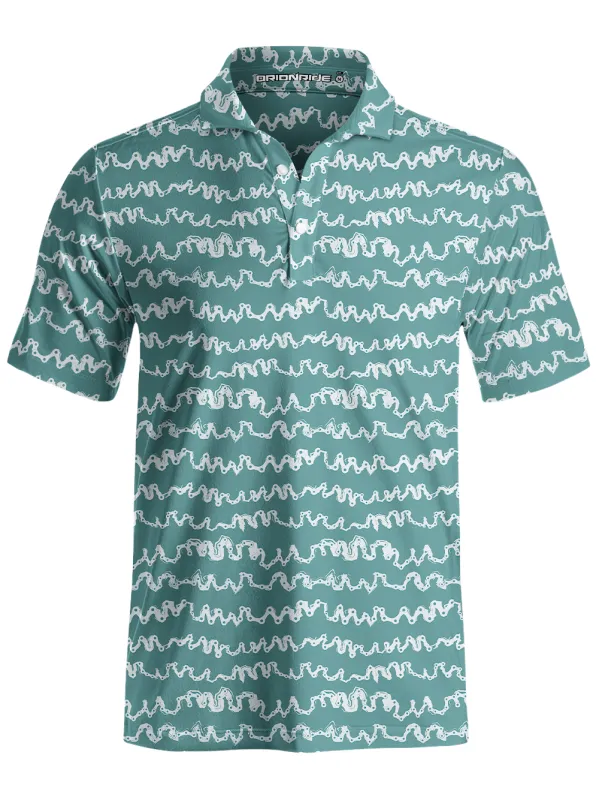 Orionride Chain Wave Men's Polo Shirt made by Orionride