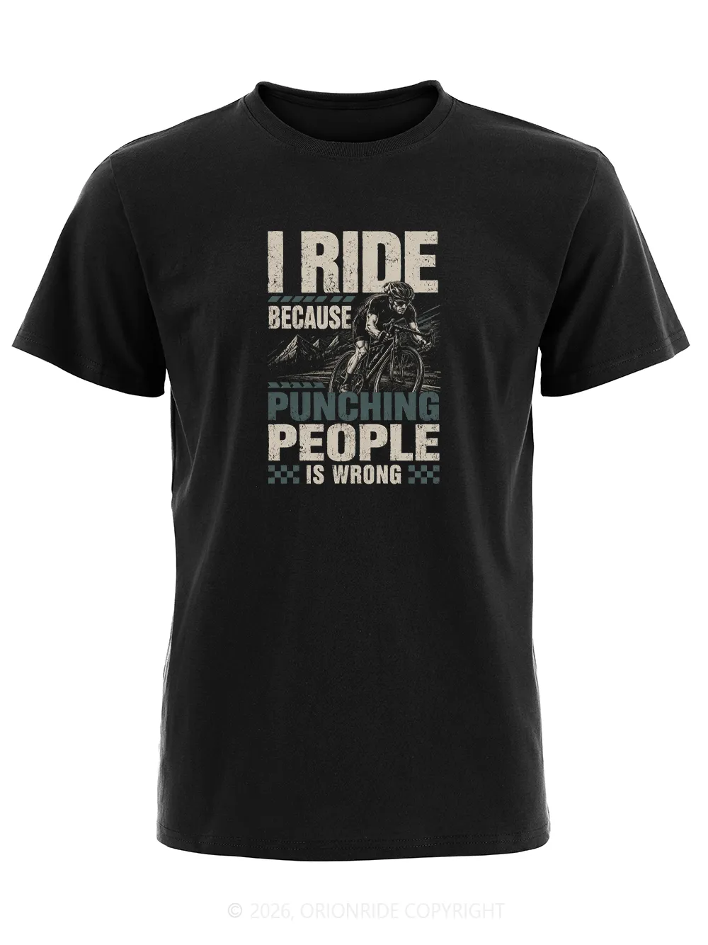 Orionride Punching People Is Wrong Short Sleeves Bike T-Shirt sold by Orionride