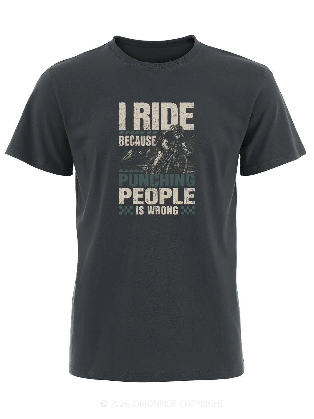 Orionride Punching People Is Wrong Short Sleeves Bike T-Shirt sold by Orionride product image thumbnail 3