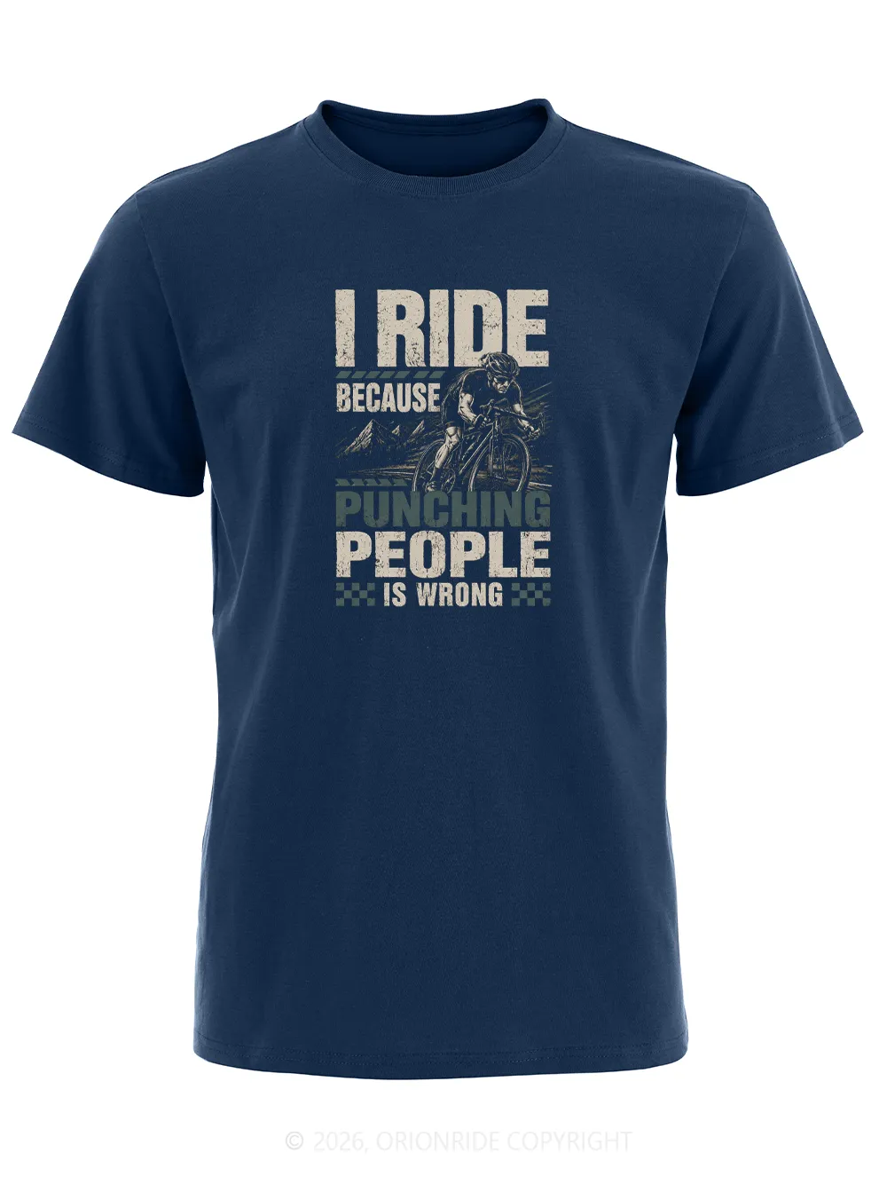 Orionride Punching People Is Wrong Short Sleeves Bike T-Shirt sold by Orionride product image thumbnail 2