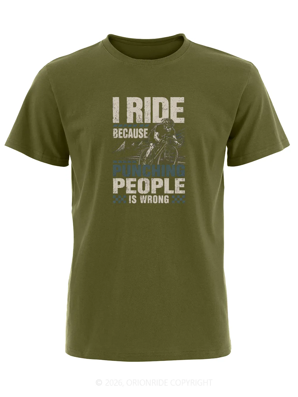 Orionride Punching People Is Wrong Short Sleeves Bike T-Shirt sold by Orionride product image thumbnail 4