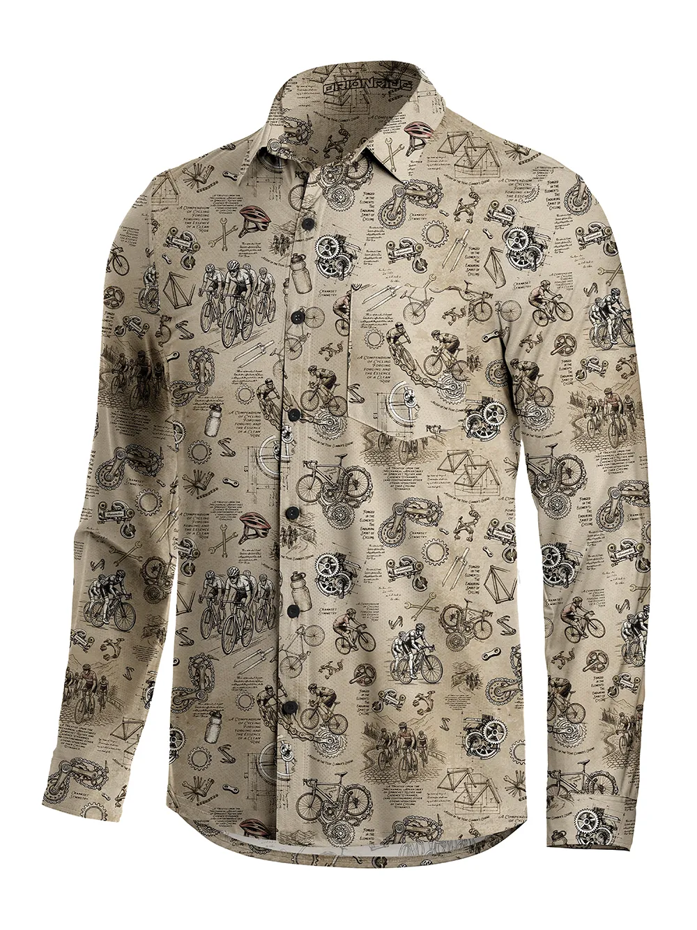 Orionride Cycling Notes Men's Stretchy Breathable Long Sleeve Gravel Shirt sold by Orionride product image thumbnail 2