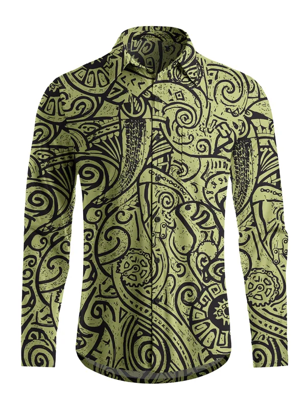 Orionride Vine Mark Men's Stretchy Breathable Long Sleeve Gravel Shirt made by Orionride