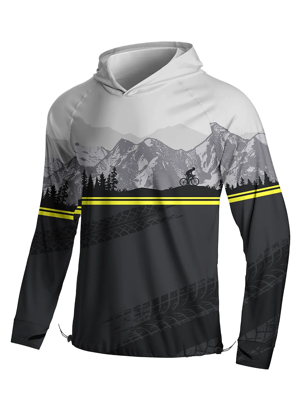 Orionride Layered Mountain Rangese Long Sleeve Cycling Hoodie Shirt sold by Orionride product image thumbnail 2