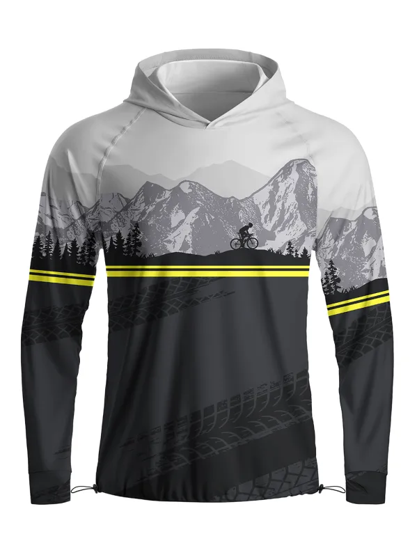 Orionride Layered Mountain Rangese Long Sleeve Cycling Hoodie Shirt made by Orionride