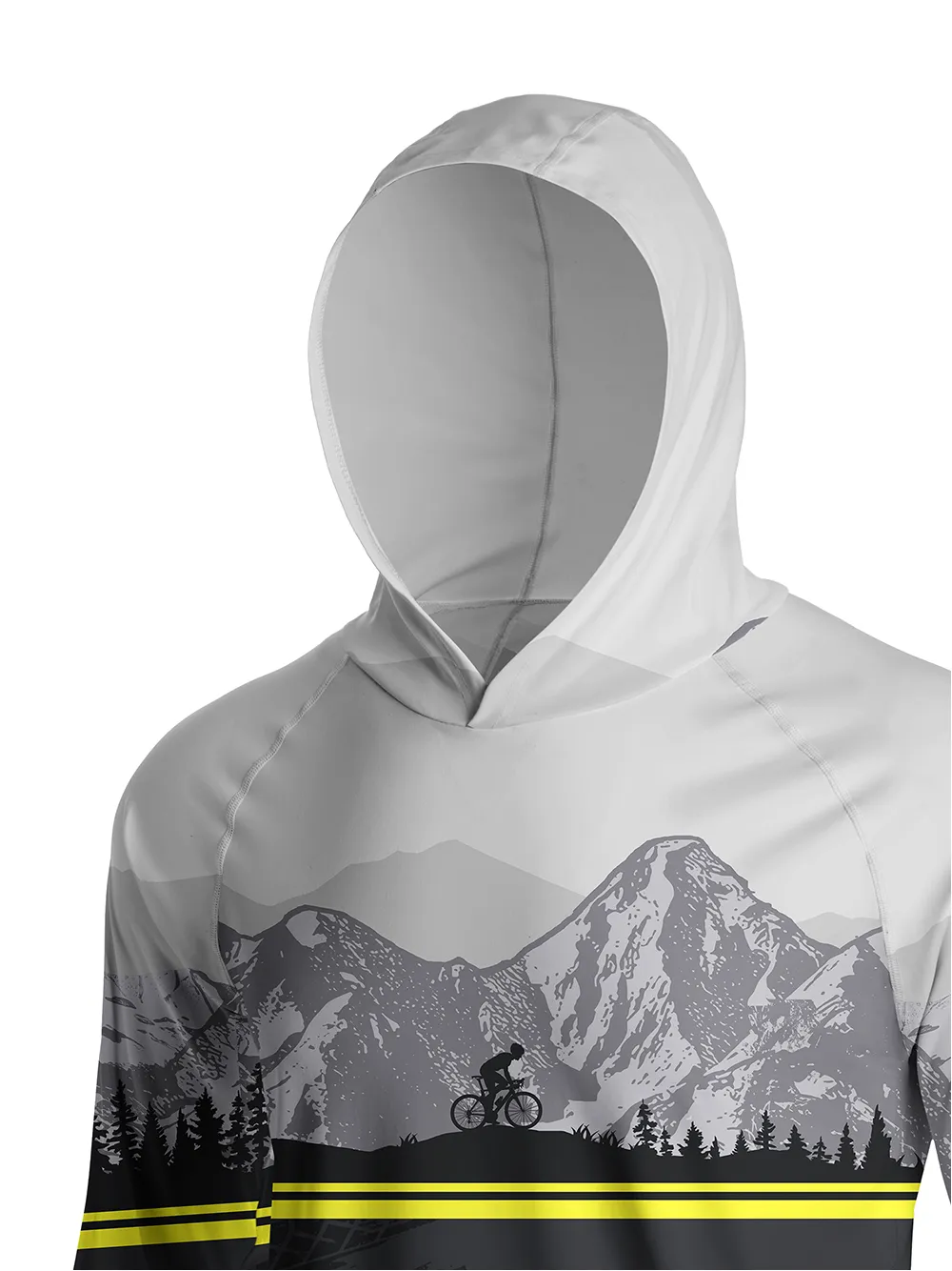Orionride Layered Mountain Rangese Long Sleeve Cycling Hoodie Shirt sold by Orionride product image thumbnail 4