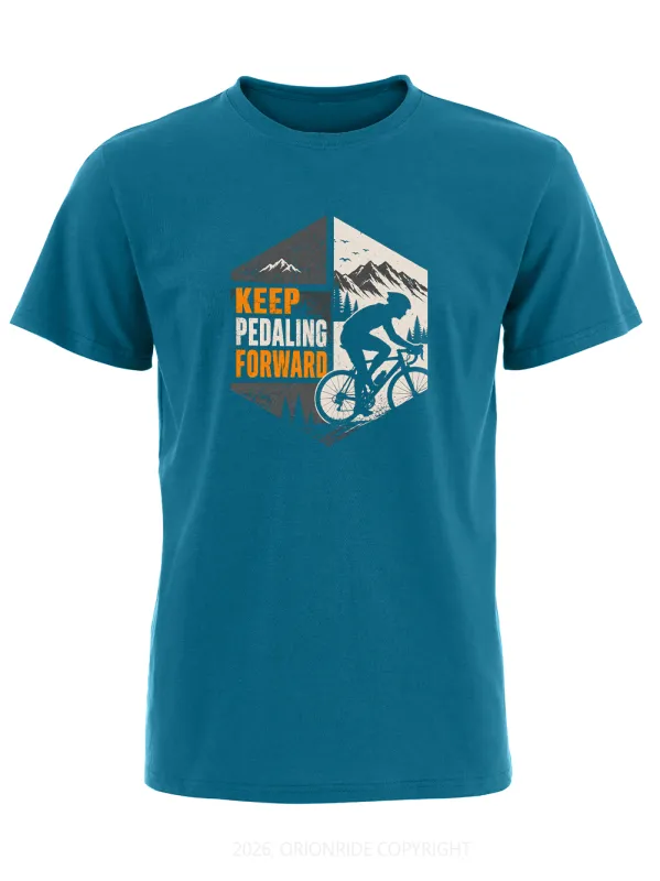 Orionride Keep Pedaling Forward Short Sleeves Bike T-Shirt made by Orionride