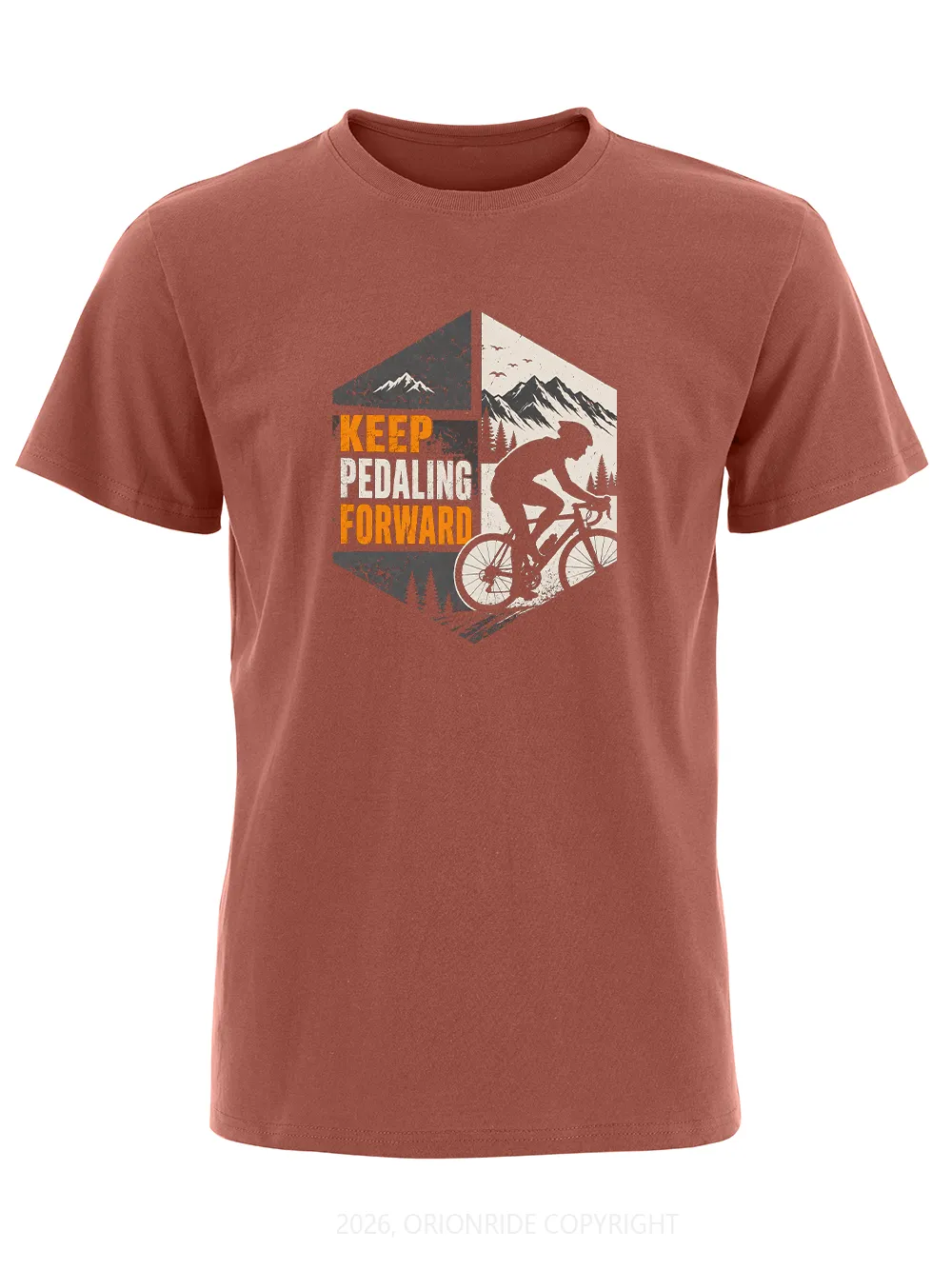 Orionride Keep Pedaling Forward Short Sleeves Bike T-Shirt sold by Orionride product image thumbnail 2
