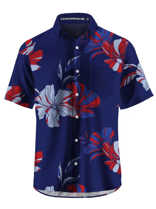 Orionride Artistic Leaf Zipper Pockets Ultra Lightweight Short Sleeves Gravel Shirt made by Orionride