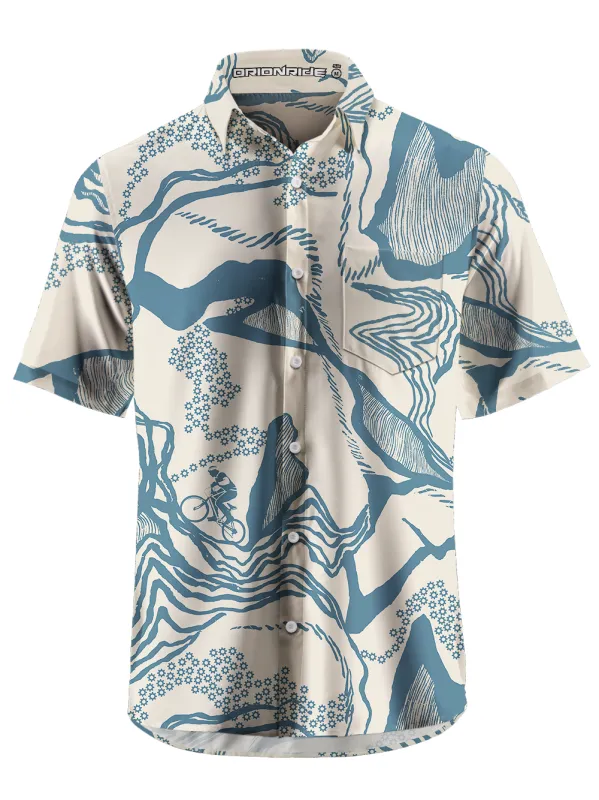 Orionride Fine Parallel Lines Zipper Pockets Ultra Lightweight Short Sleeves Gravel Shirt made by Orionride