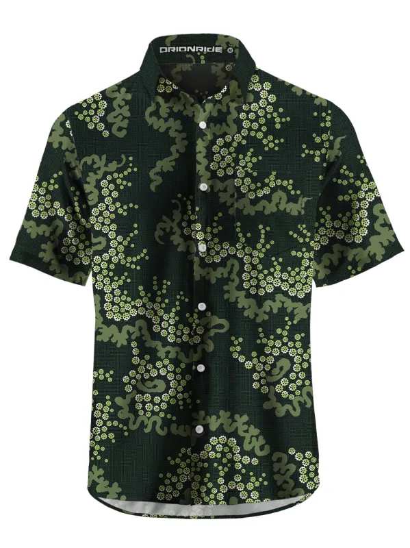 Orionride Plant Stems Zipper Pockets Ultra Lightweight Short Sleeves Gravel Shirt made by Orionride