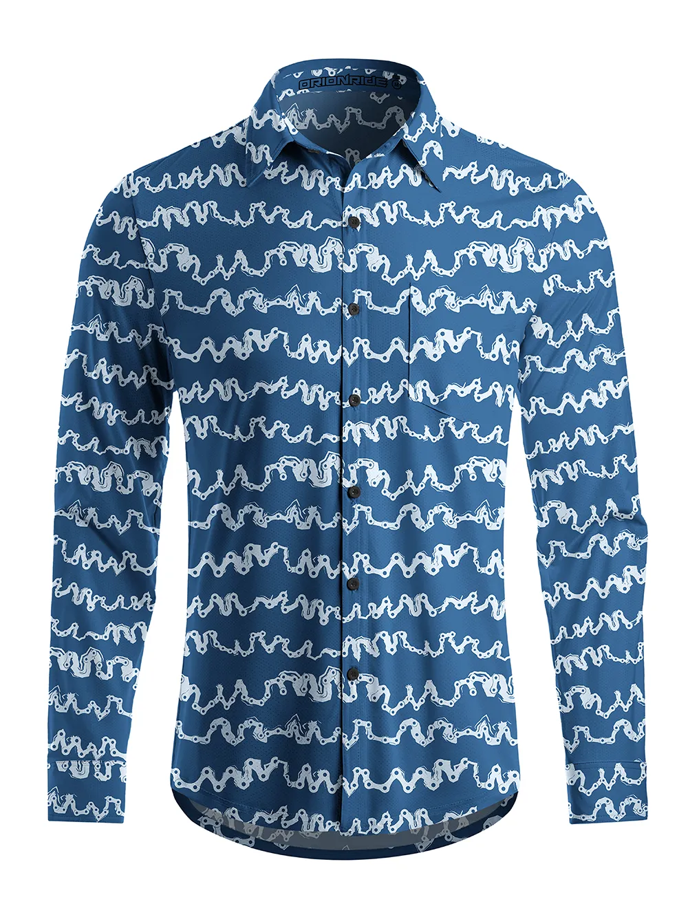 Orionride Chain Wave Men's Stretchy Breathable Long Sleeve Gravel Shirt sold by Orionride