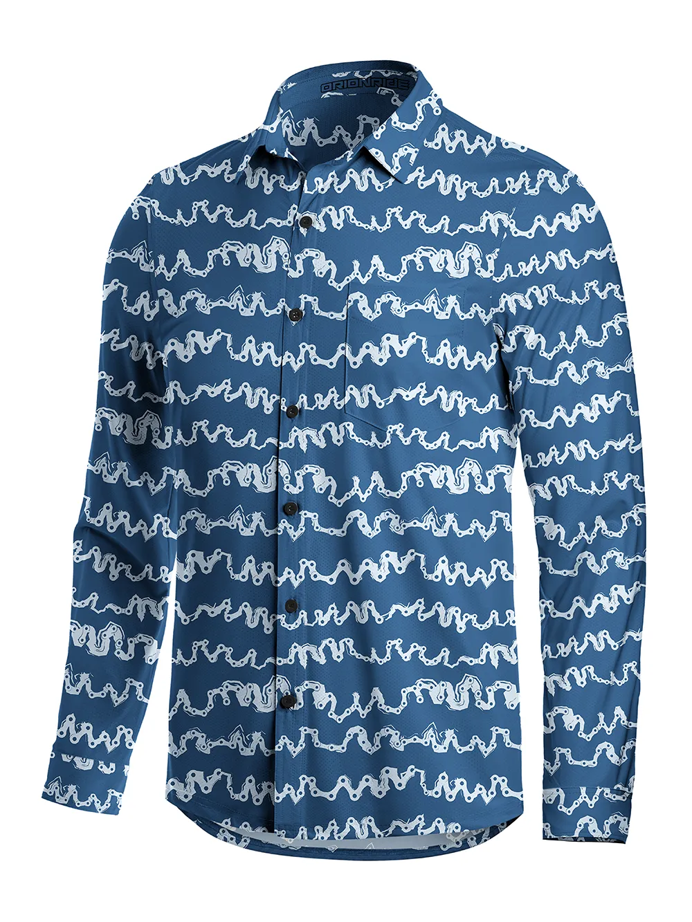 Orionride Chain Wave Men's Stretchy Breathable Long Sleeve Gravel Shirt sold by Orionride product image thumbnail 2