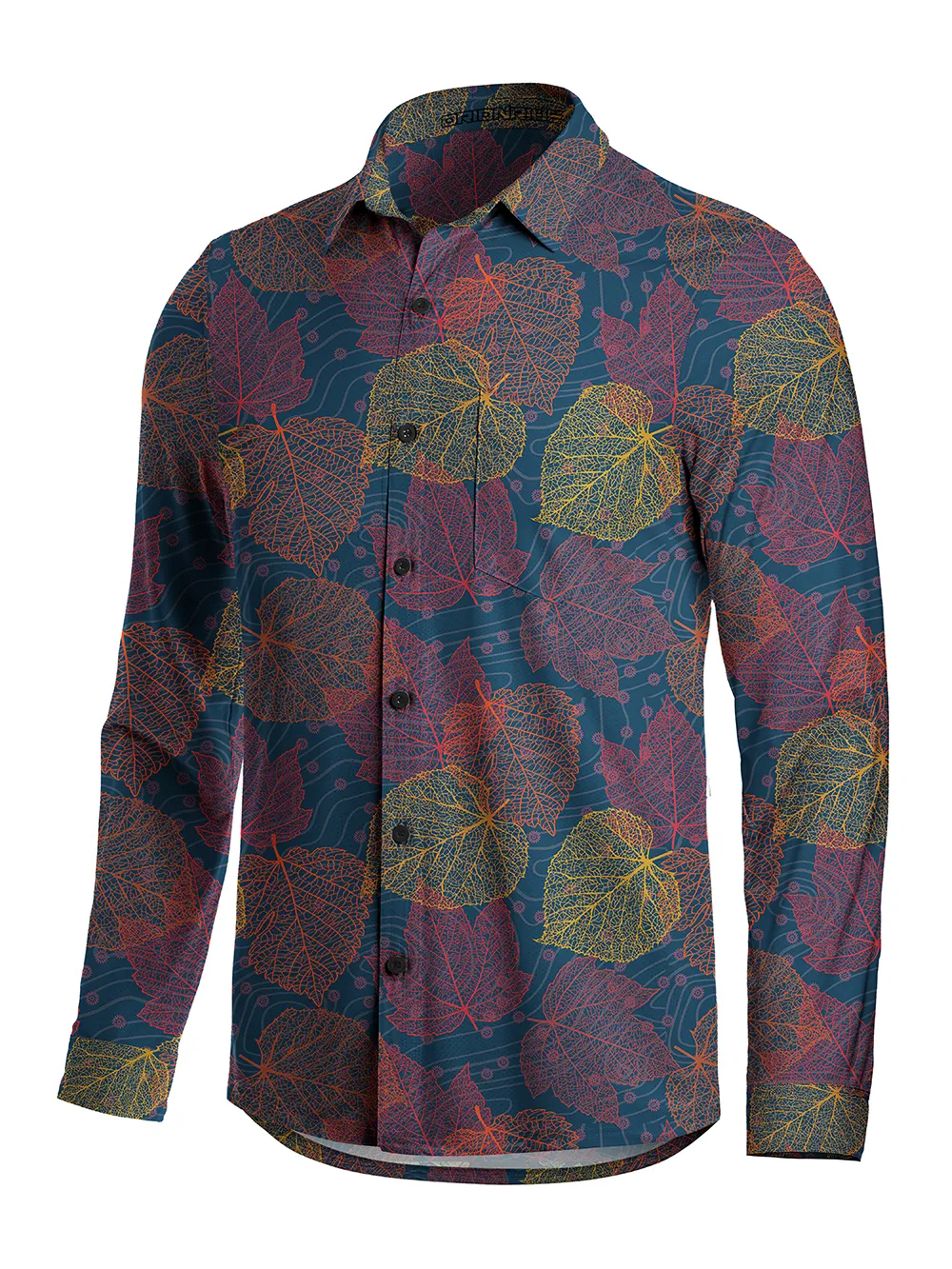 Orionride Leaf Vein Texture Men's Stretchy Breathable Long Sleeve Gravel Shirt sold by Orionride product image thumbnail 2