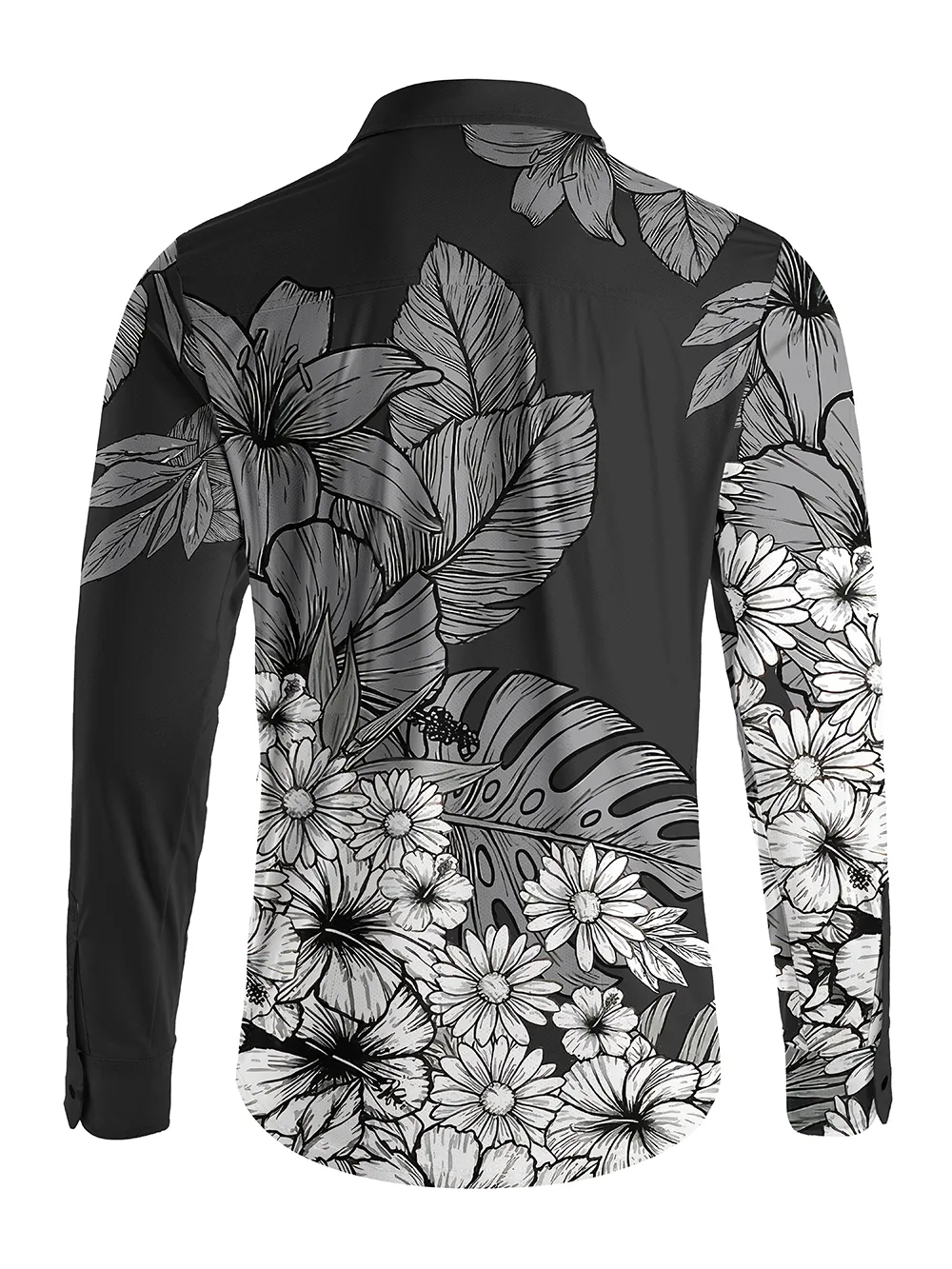 Orionride Shadow Flowers Men's Stretchy Breathable Long Sleeve Gravel Shirt sold by Orionride product image thumbnail 3