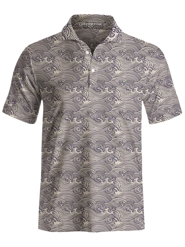 Orionride Wave Stripes Men's Polo Shirt made by Orionride