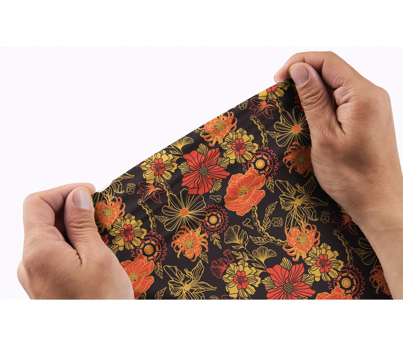 Orionride Vibrant Gear-Shaped Flowers Men's Polo Shirt sold by Orionride product image thumbnail 3