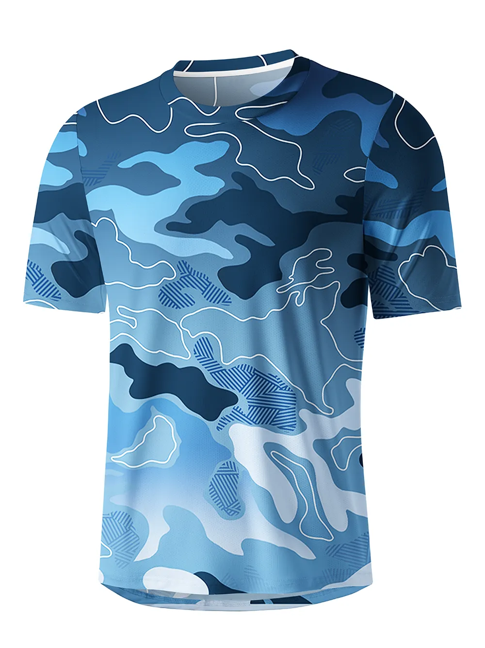 Orionride Gradient Ripple Men's Breathable Short Sleeve Technical Tee sold by Orionride product image thumbnail 2