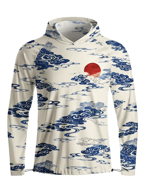 Orionride Auspicious Clouds Long Sleeve Cycling Hoodie Shirt made by Orionride
