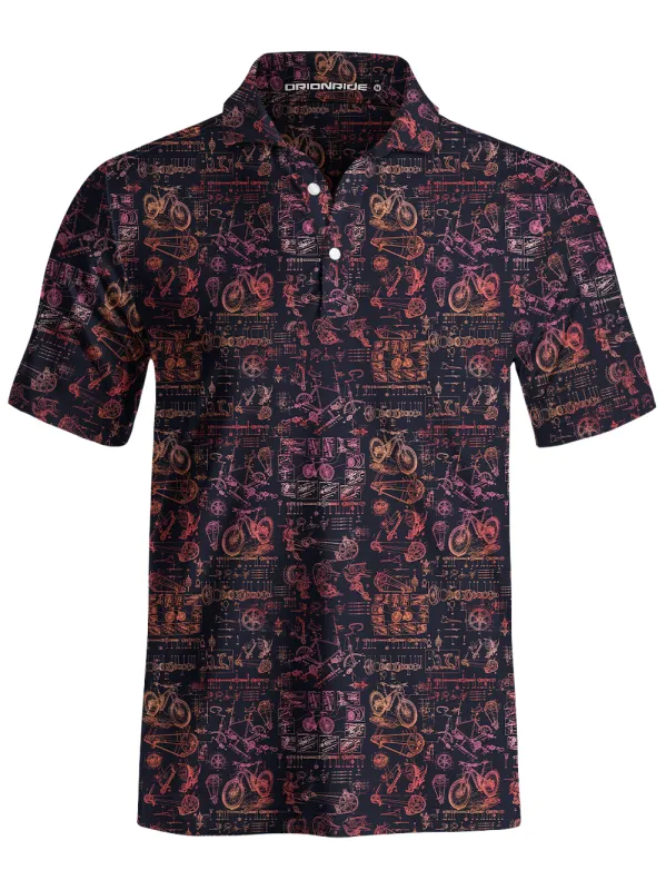 Orionride Deconstructing Bicycles Men's Polo Shirt made by Orionride