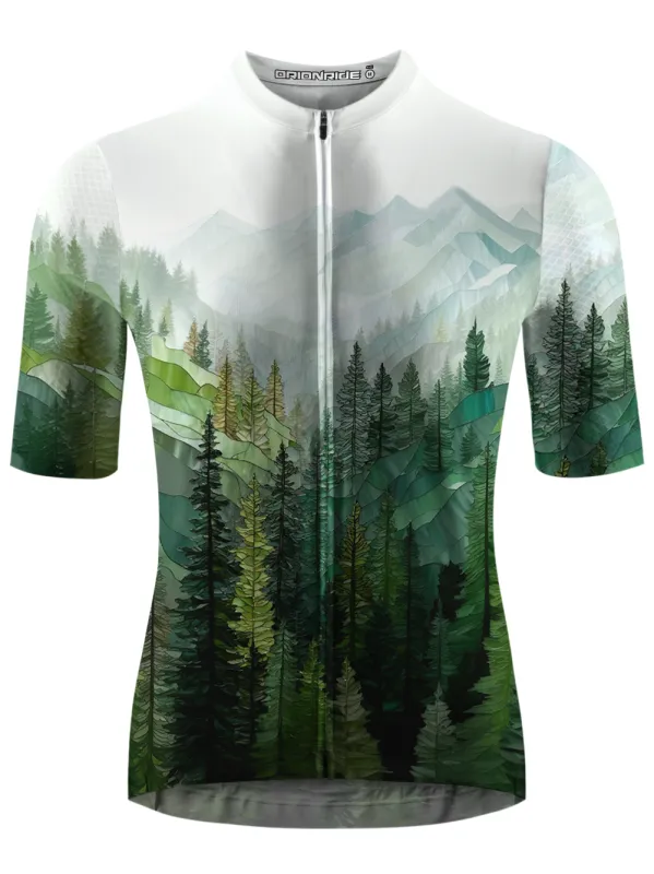 Orionride Dense Coniferous Forest Short Sleeves Cycling Jersey made by Orionride