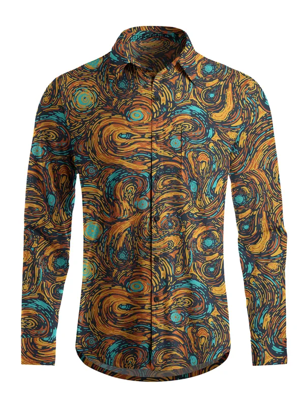 Orionride Starry Sky Men's Stretchy Breathable Long Sleeve Gravel Shirt made by Orionride
