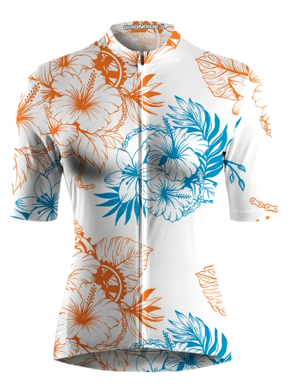 Orionride Bright Hibiscus Flowers Short Sleeves Women's Jersey made by Orionride