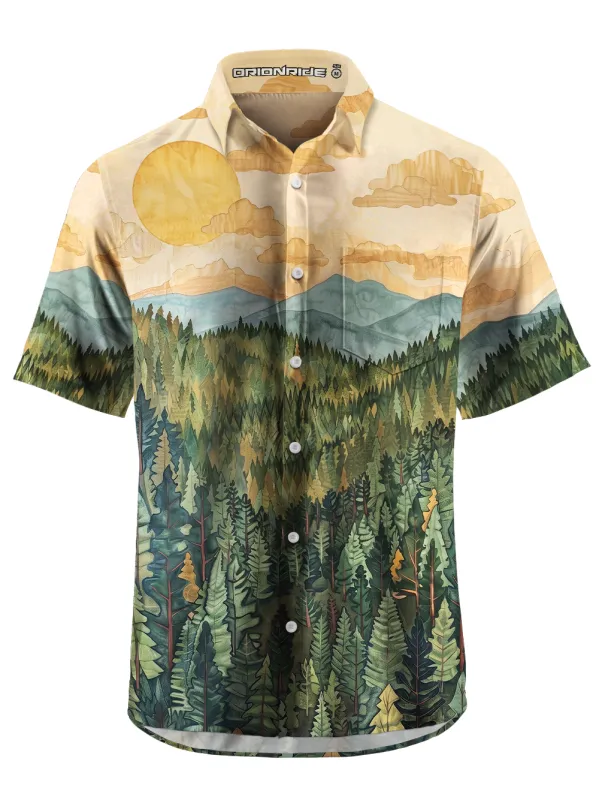 Orionride Forest Warm Sun Zipper Pockets Ultra Lightweight Short Sleeves Gravel Shirt made by Orionride