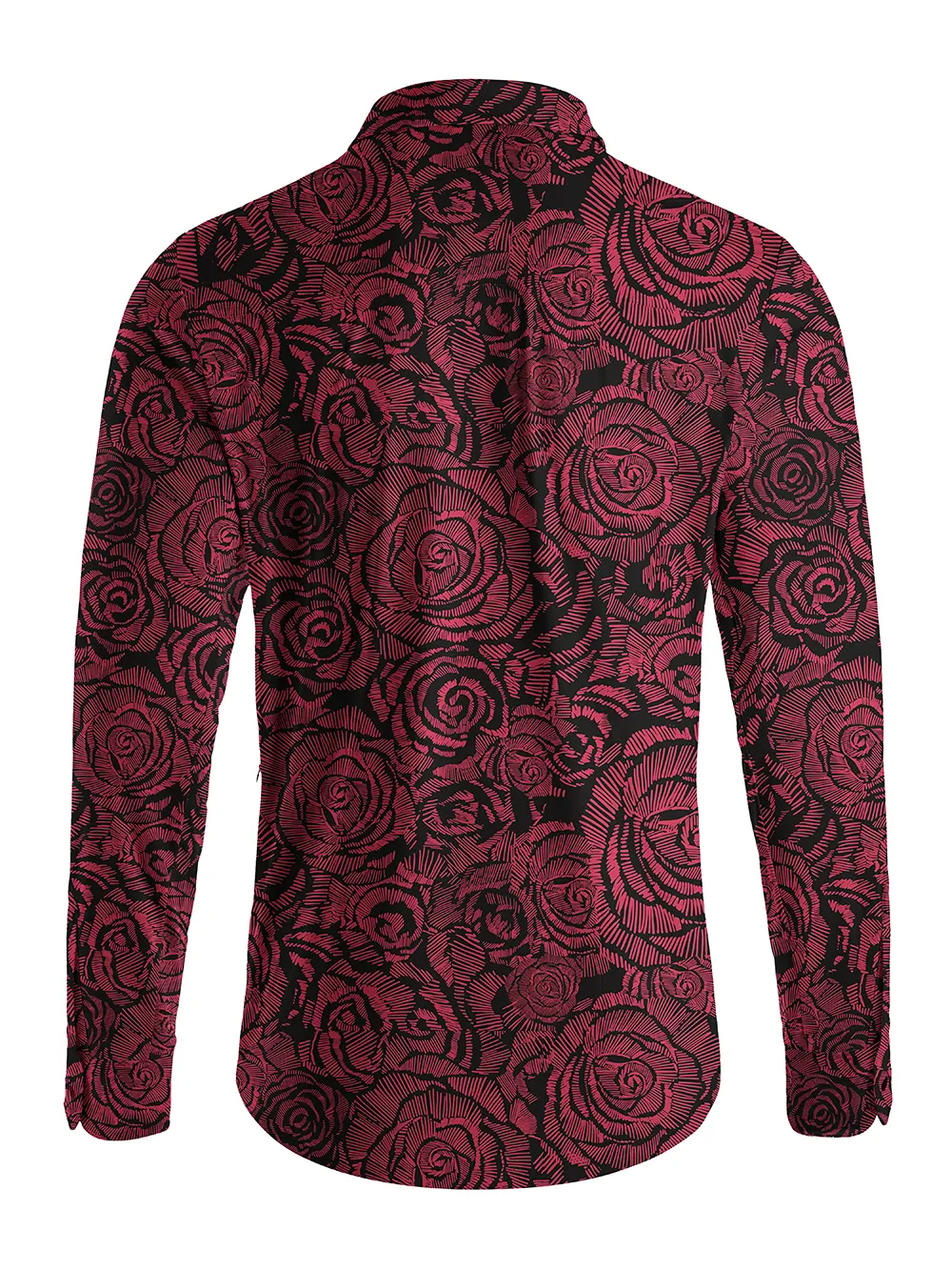 Orionride Rose Outline Men's Stretchy Breathable Long Sleeve Gravel Shirt sold by Orionride product image thumbnail 3