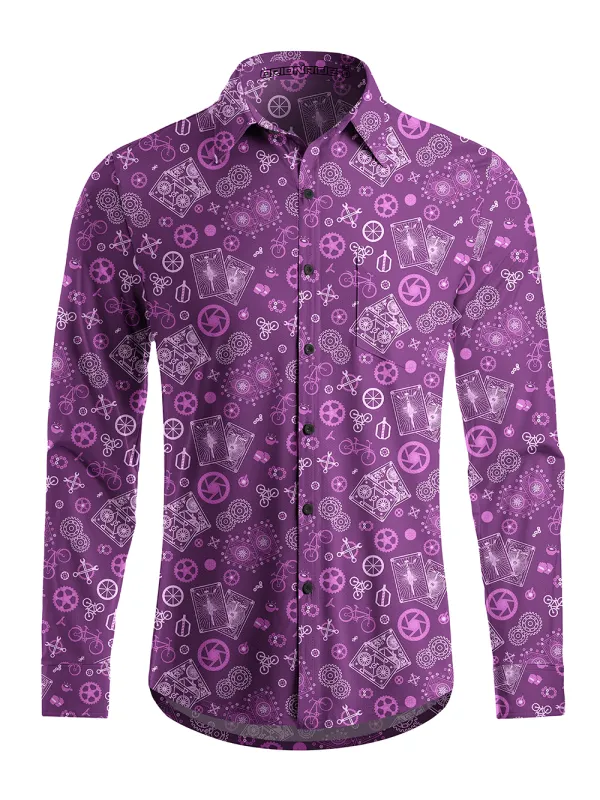 Orionride Playing Cards Men's Stretchy Breathable Long Sleeve Gravel Shirt made by Orionride