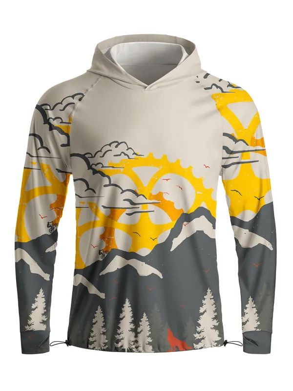 Orionride Mountain Inspired Long Sleeve Cycling Hoodie Shirt made by Orionride