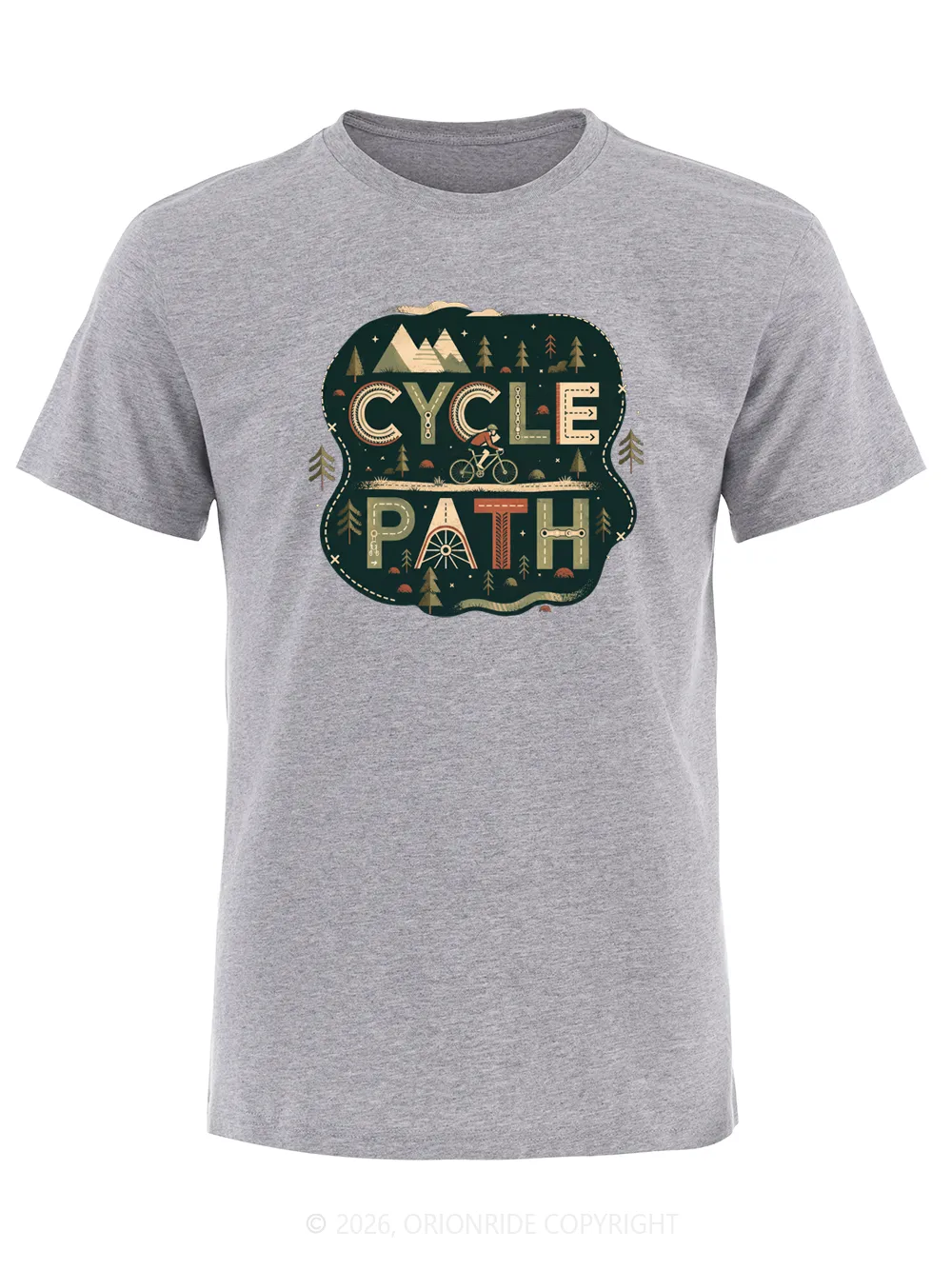 Orionride Word Cycle Path Short Sleeves Bike T-Shirt sold by Orionride product image thumbnail 5