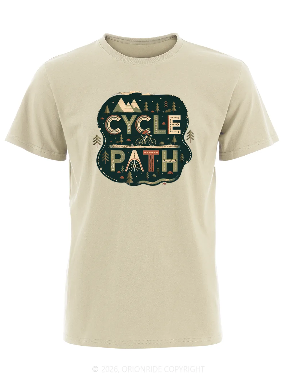 Orionride Word Cycle Path Short Sleeves Bike T-Shirt sold by Orionride product image thumbnail 4