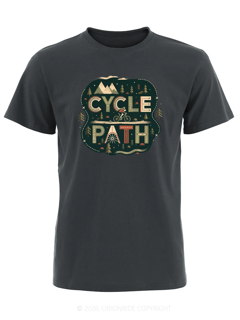 Orionride Word Cycle Path Short Sleeves Bike T-Shirt sold by Orionride product image thumbnail 2